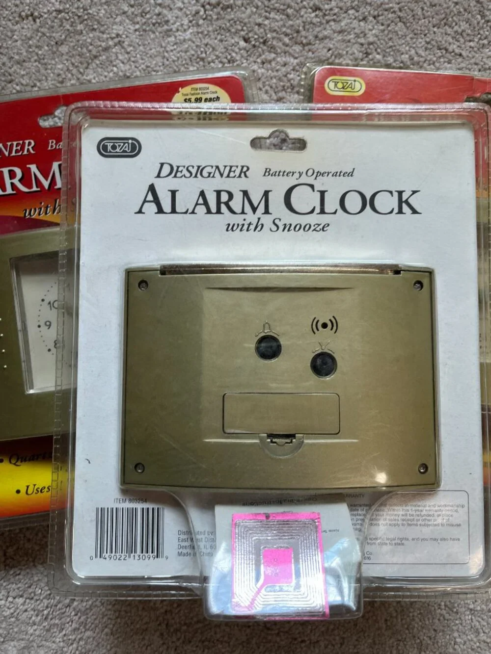 Vintage TOZAI Designer Battery Operated Alarm Clocks with Snooze - Lot of 3 (New